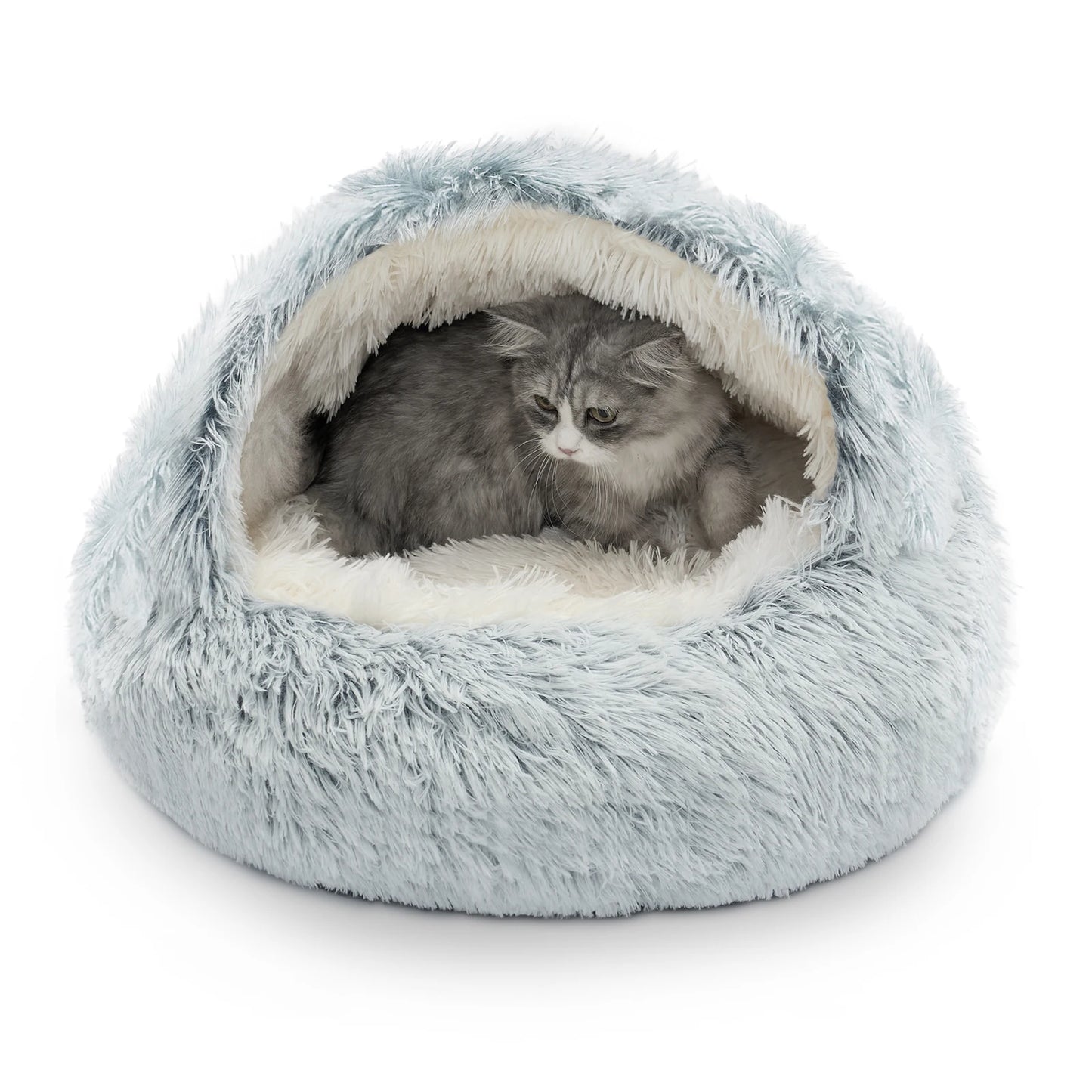 25'' Pet Cat Dog Lovely Cat Beds Nest Soft Comfortable Semi-enclosed Cat Nest Kennel indoor Pet house Supplies for Pet to Rest