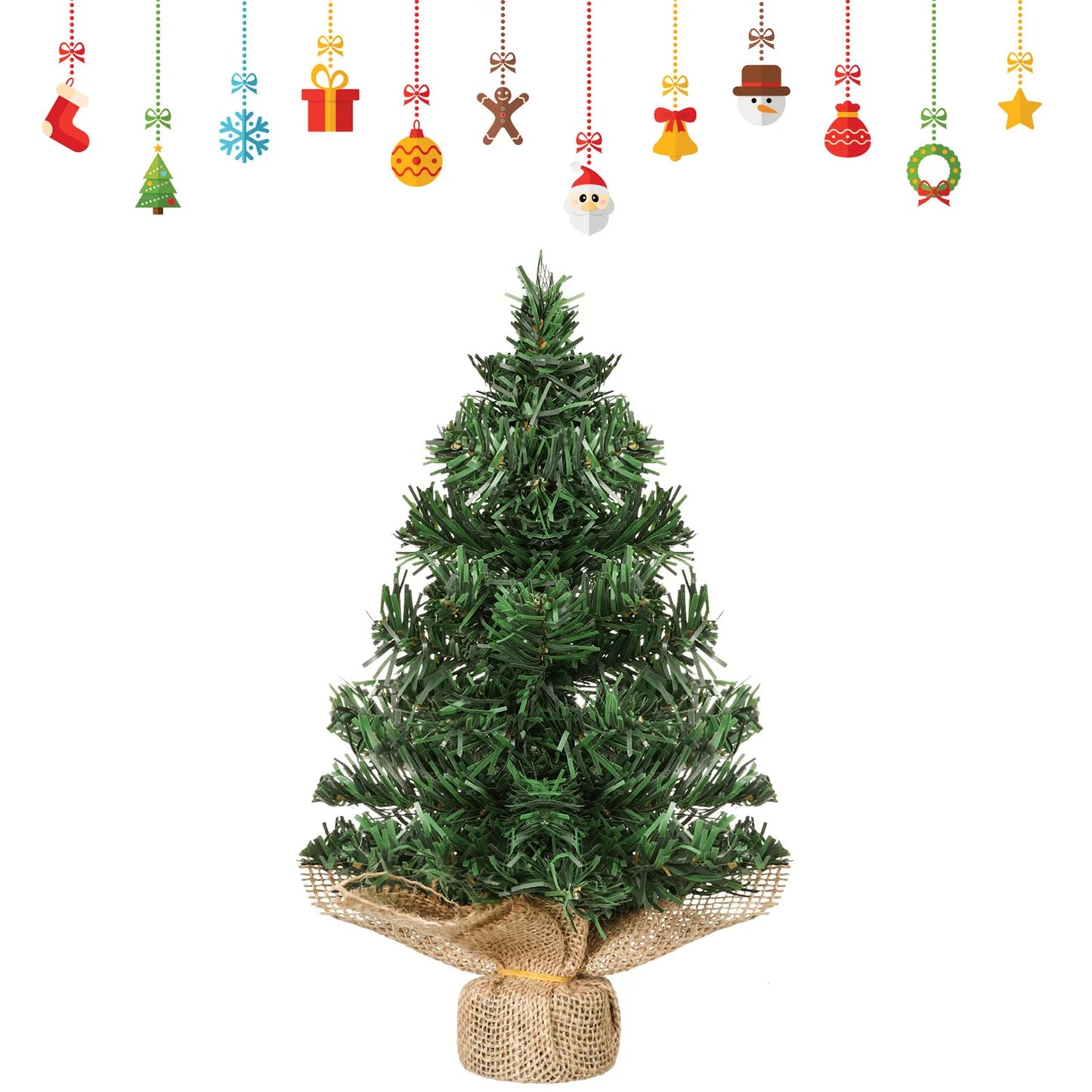 Small Decorated Christmas Tree Lightweight and Portable Cute Design