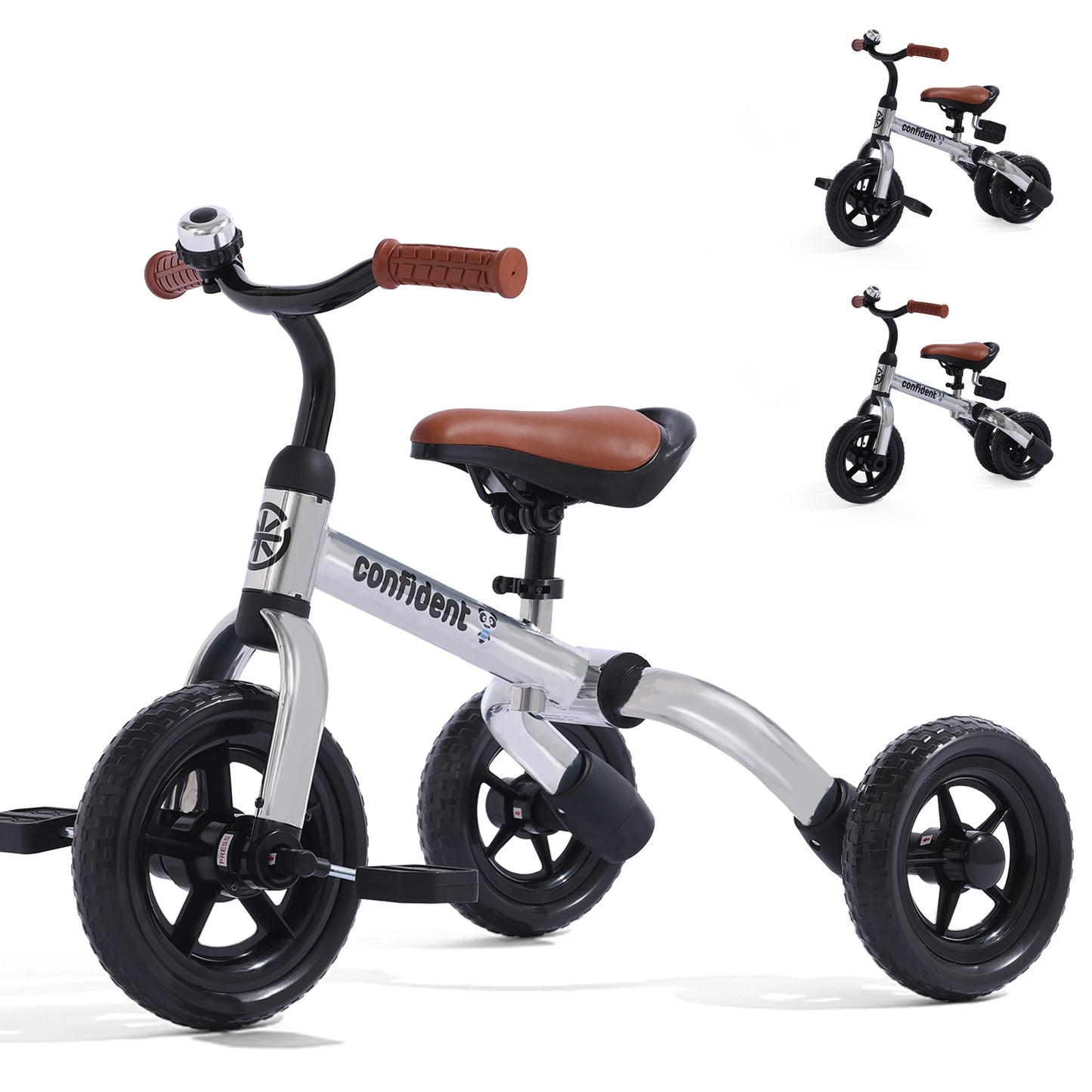 Toddlers Tricycle for Boy&Girl with Detachable Pedal