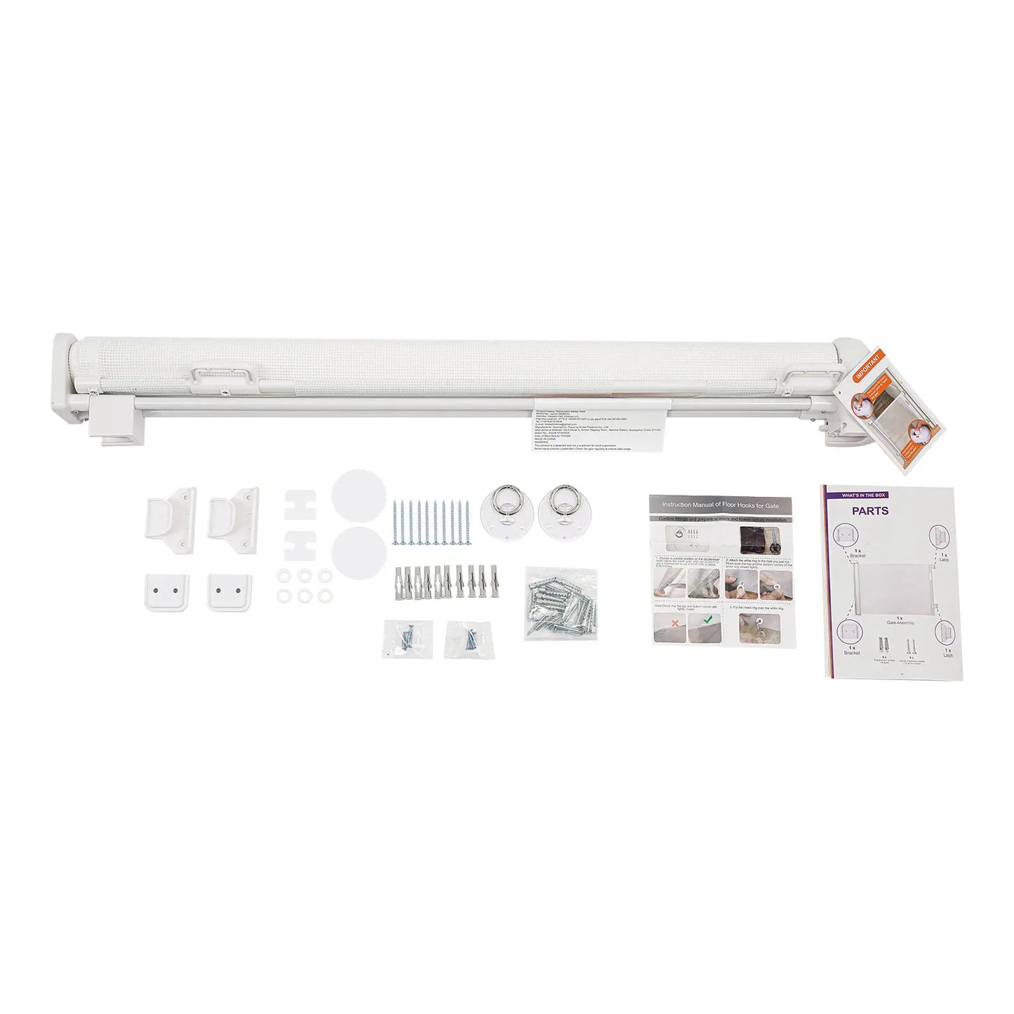 White/Black Iron Pet Fence 40-300cm Adjustable 84cm Height 10-40lbs Small Medium Dogs Indoor Safety Gate