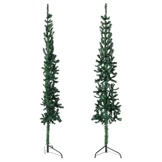 Slim Artificial Half Christmas Tree with Stand Green 5 ft