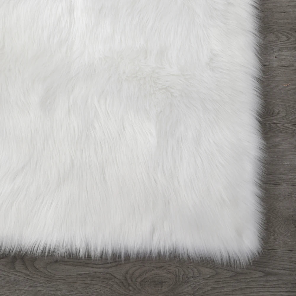 Faux Fur Sheepskin Area Rug Bedroom Blanket Living Room