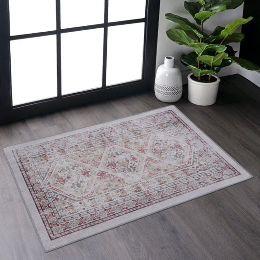 2x3 Beige Area Rug Machine Washable Area Rugs