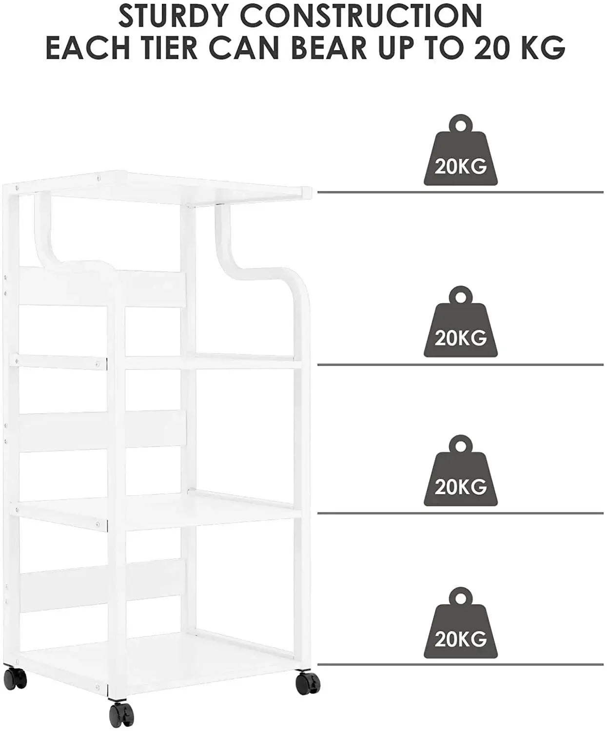 Homfa Mobile Printer Stand Scaner Rolling Cart Home Office Storage Organizer Rack Desk Organizers