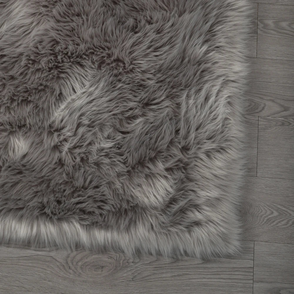 Faux Fur Sheepskin Area Rug Bedroom Blanket Living Room