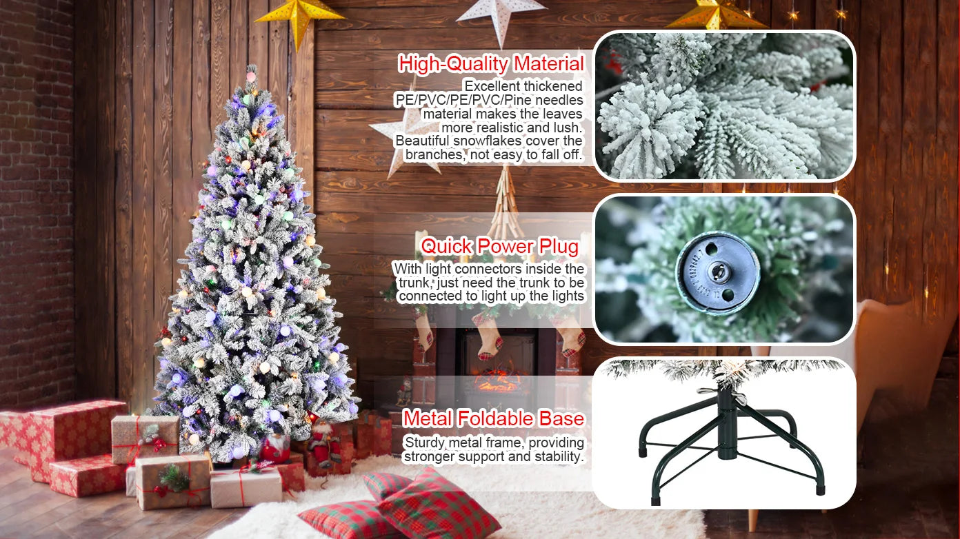 7.5FT PE/PVC/Pine Mixed Christmas Tree