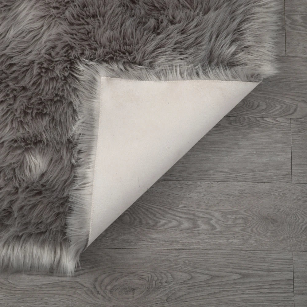 Faux Fur Sheepskin Area Rug Bedroom Blanket Living Room