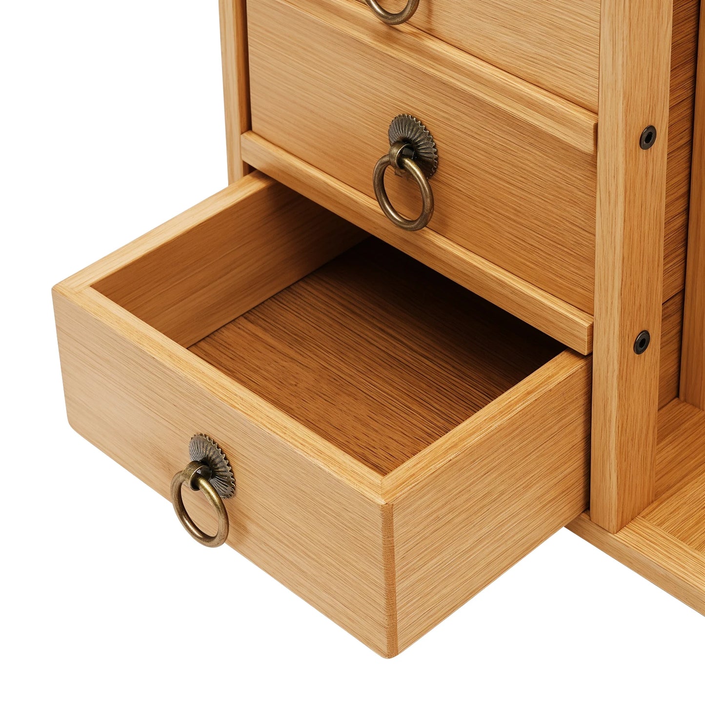 Desktop Organizer Book Shelf Office Storage Rack Wood with Drawers - Birthday Gifts - Natural Stand Shelf Rectangular