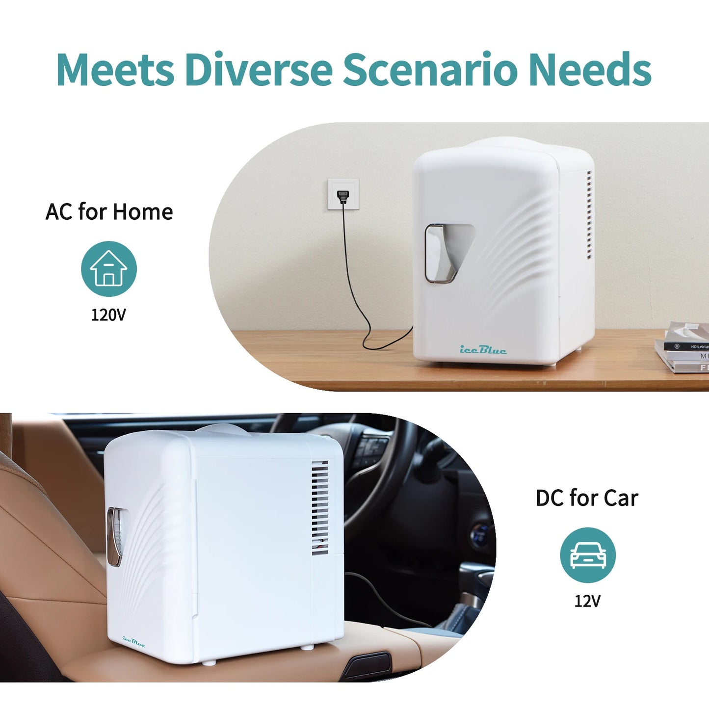 iceBlue Retro Mini Fridge  for Home Car