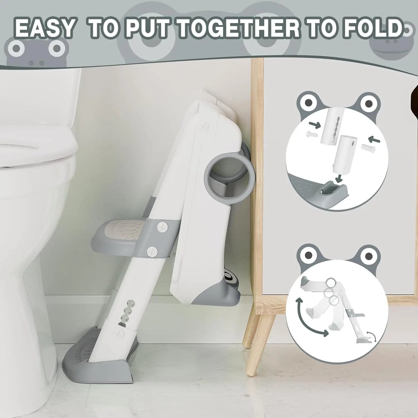 Potty Training Seat with Adjustable Height Step  Toilet Trainer for Girls Boys