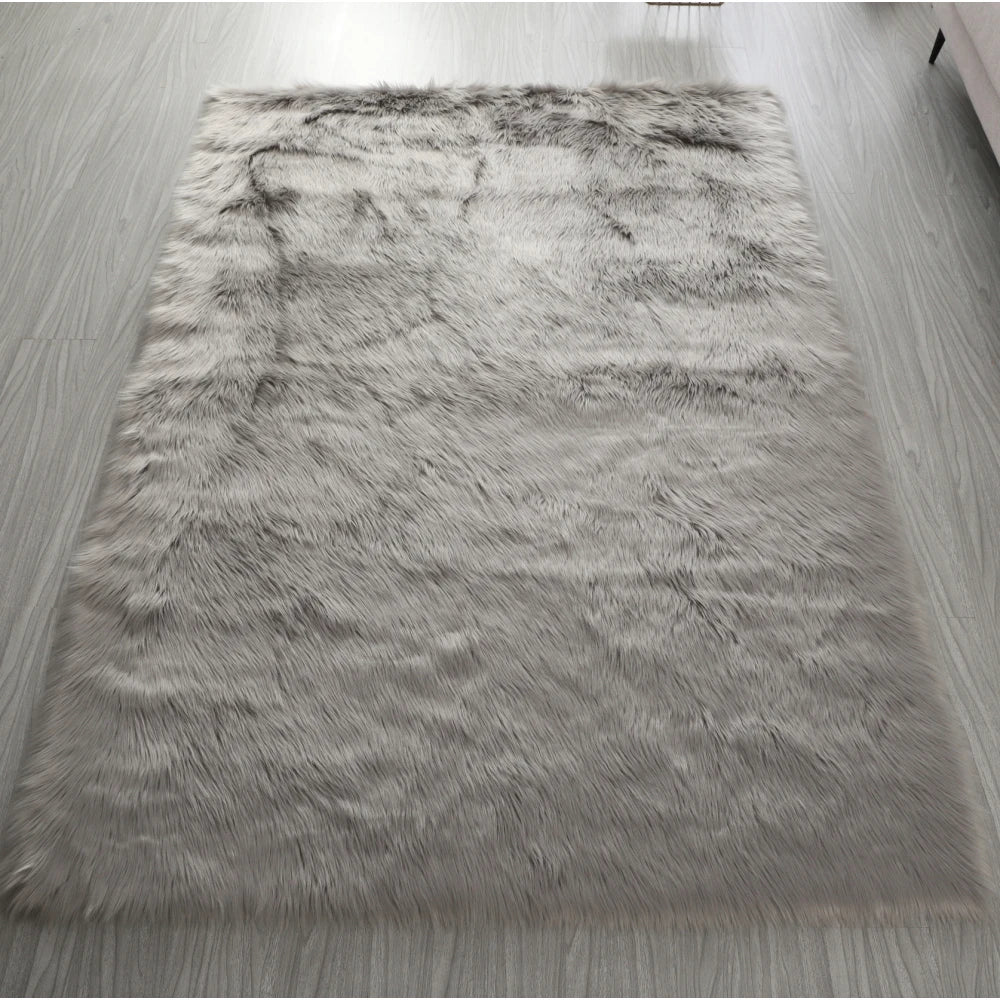 Faux Fur Sheepskin Area Rug Bedroom Blanket Living Room