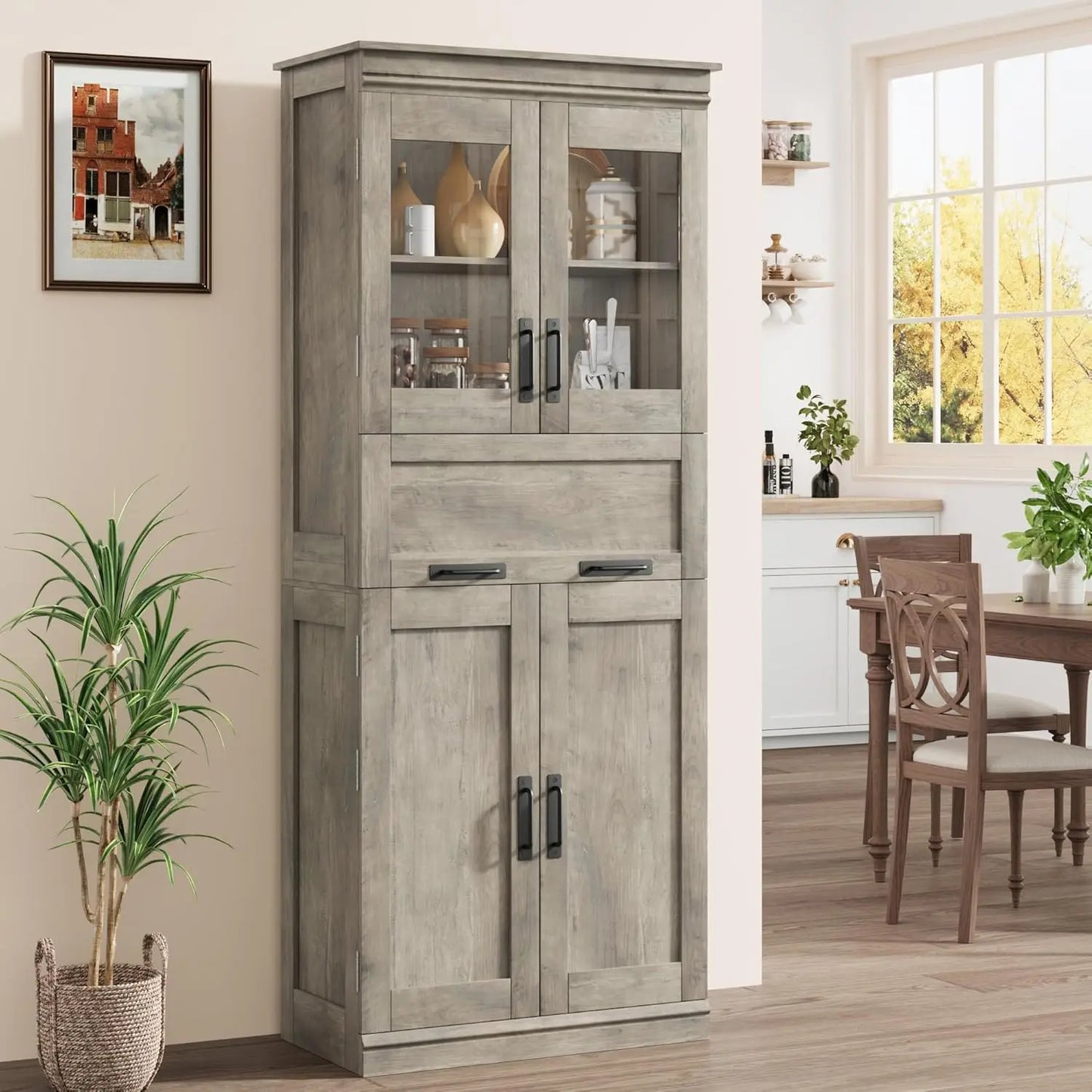 67" Tall Bathroom Storage Cabinet and Tall Cabinet for Living Room