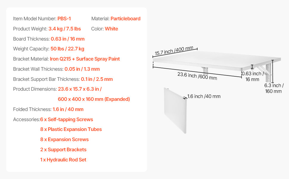 Wall Mounted Folding Table Drop Leaf