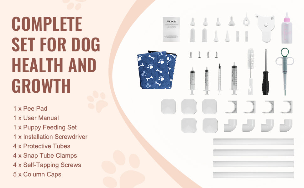 Dog Whelping Box 38.6x38.6x18.1in PVC with Rails Pee Pad for Dogs Puppies