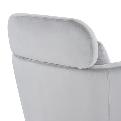 Half Disassembled Single Chair With Gold Feet And Pedals Flannelette Indoor Leisure Chair Light Gray