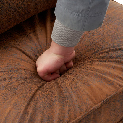 Oak Armrest Upholstered Single Lounge Chair