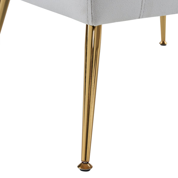 Half Disassembled Single Chair With Gold Feet And Pedals Flannelette Indoor Leisure Chair Light Gray