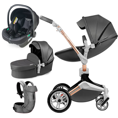 3 in 1 Convertible Baby Stroller Newborn Reversible Bassinet Pram Foldable Pushchair with ti-Shock Toddler Pushchair