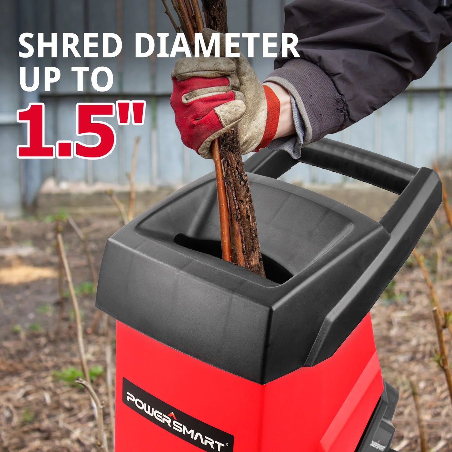 15Amp Electric Wood Chipper Leaf Mulcher w/ Collection Bin PS12A