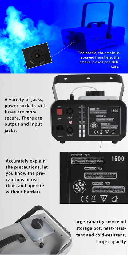 2pcs Wireless Remote 1500W Smoking Machine DJ Fog