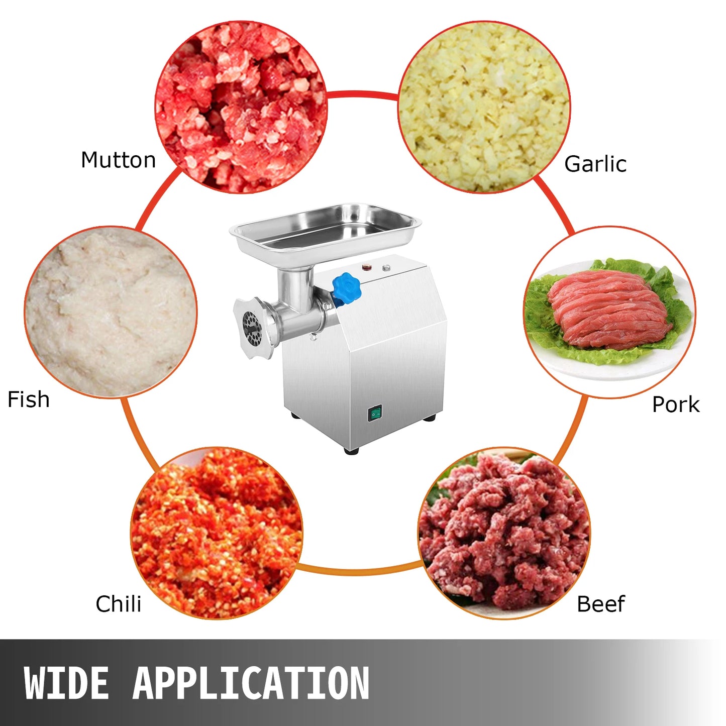 Electric Meat Mincer Grinder Commercial Kitchen Chopper Food Processor Sausage Maker Machine Home Appliance