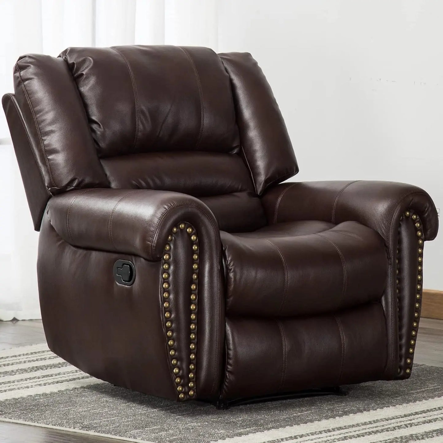 Manual Recliner Chair Comfortable Arms Back Living Room White Grey Custom