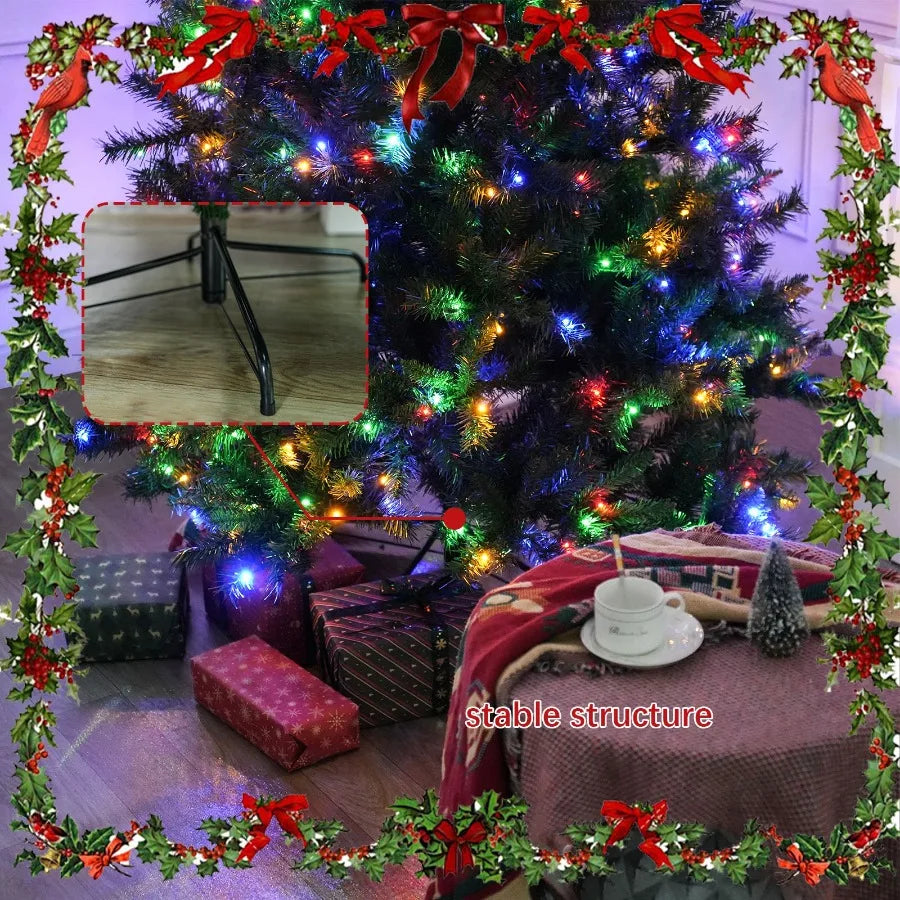 6FT PVC Festive Atmosphere Christmas Tree with 976 Branch Tips 330 LED Lights and 11 Functions