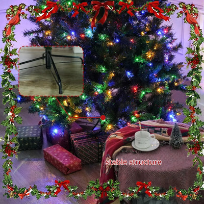 6FT PVC Festive Atmosphere Christmas Tree with 976 Branch Tips 330 LED Lights and 11 Functions