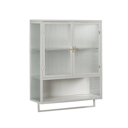 23.62" Modern Two-door Wall Cabinet with Glass Doors,