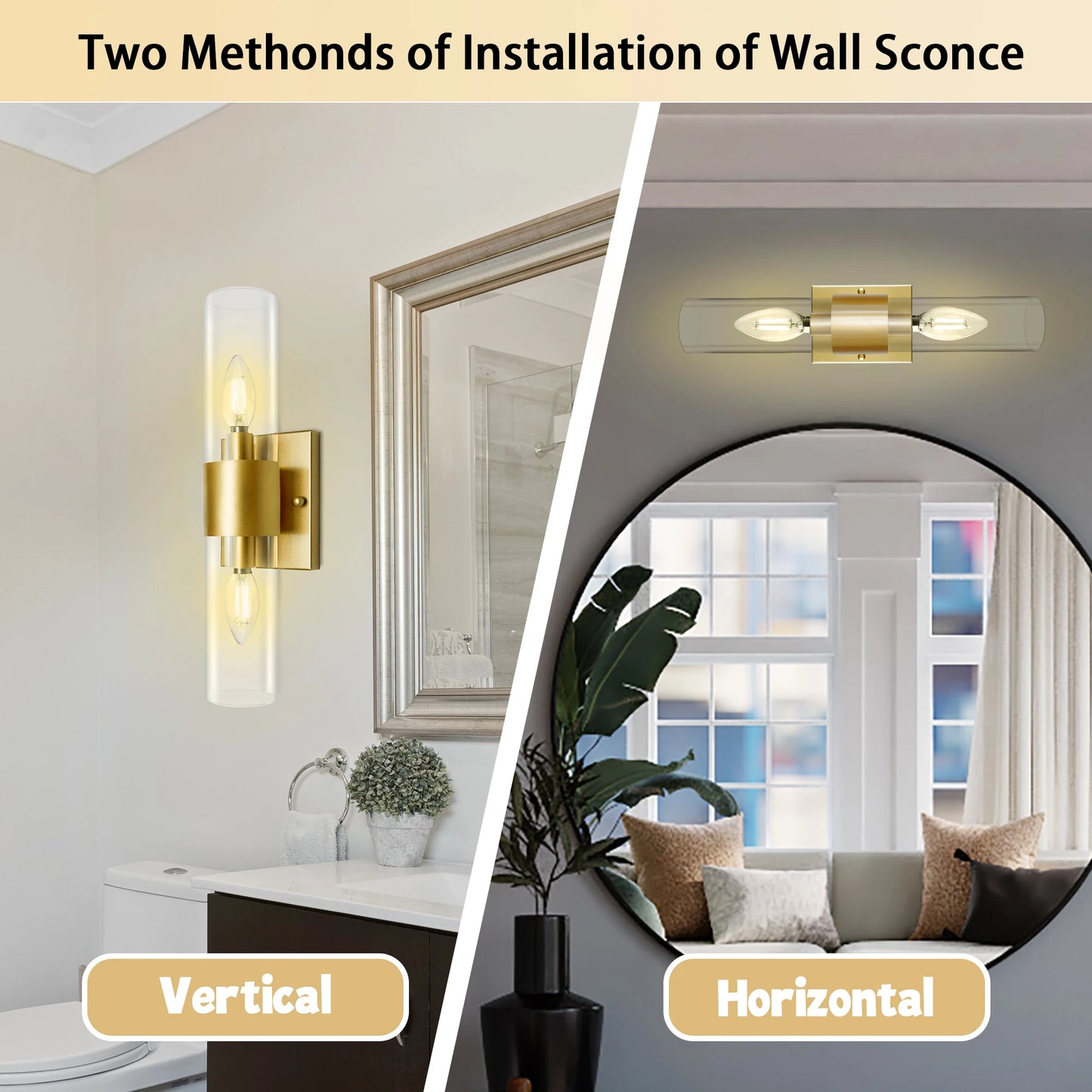 Metal Wall Sconces  for Bedroom Bathroom