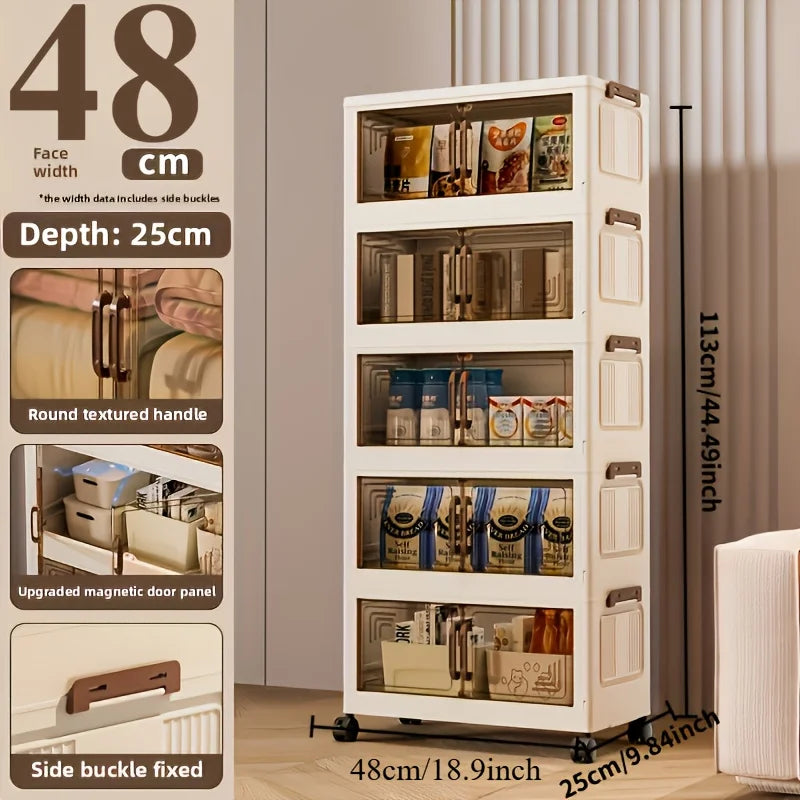 3/4-Tier Foldable Storage Cabinet, Portable Wardrobe Organizer, Stackable Storage Drawers. For Bedroom, Living Rm, Office, Kitch