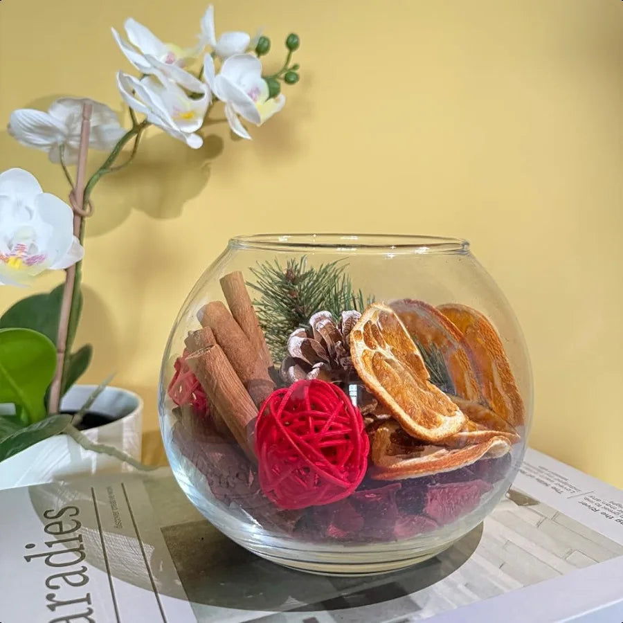 Qingbei Rina Christmas Potpourri BagsCinnamon Apple Pine Scented Potpourri Bowl Filler Winter Holiday Decorative Dried Flowers
