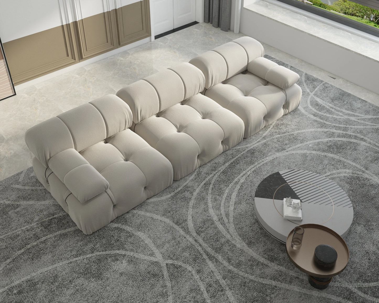 Minimalist Modular Sectional Sofas Modern Velvet Convertible Couches 3 Seats Living Room Sofa Sets