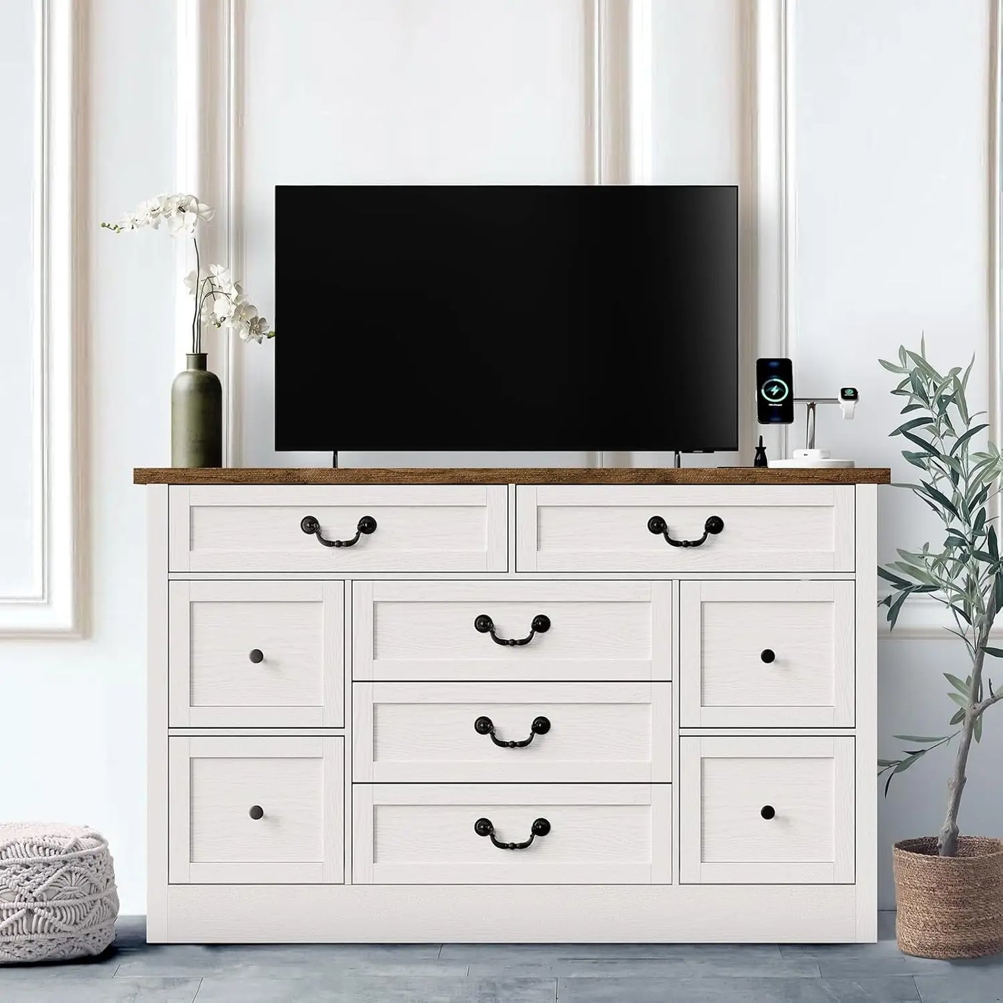 Wooden Chest of Drawer TV Stand Large Storage