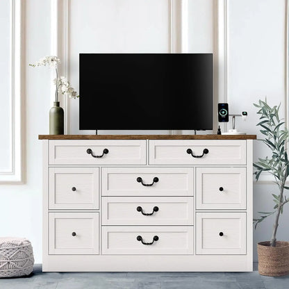 Wooden Chest of Drawer TV Stand Large Storage