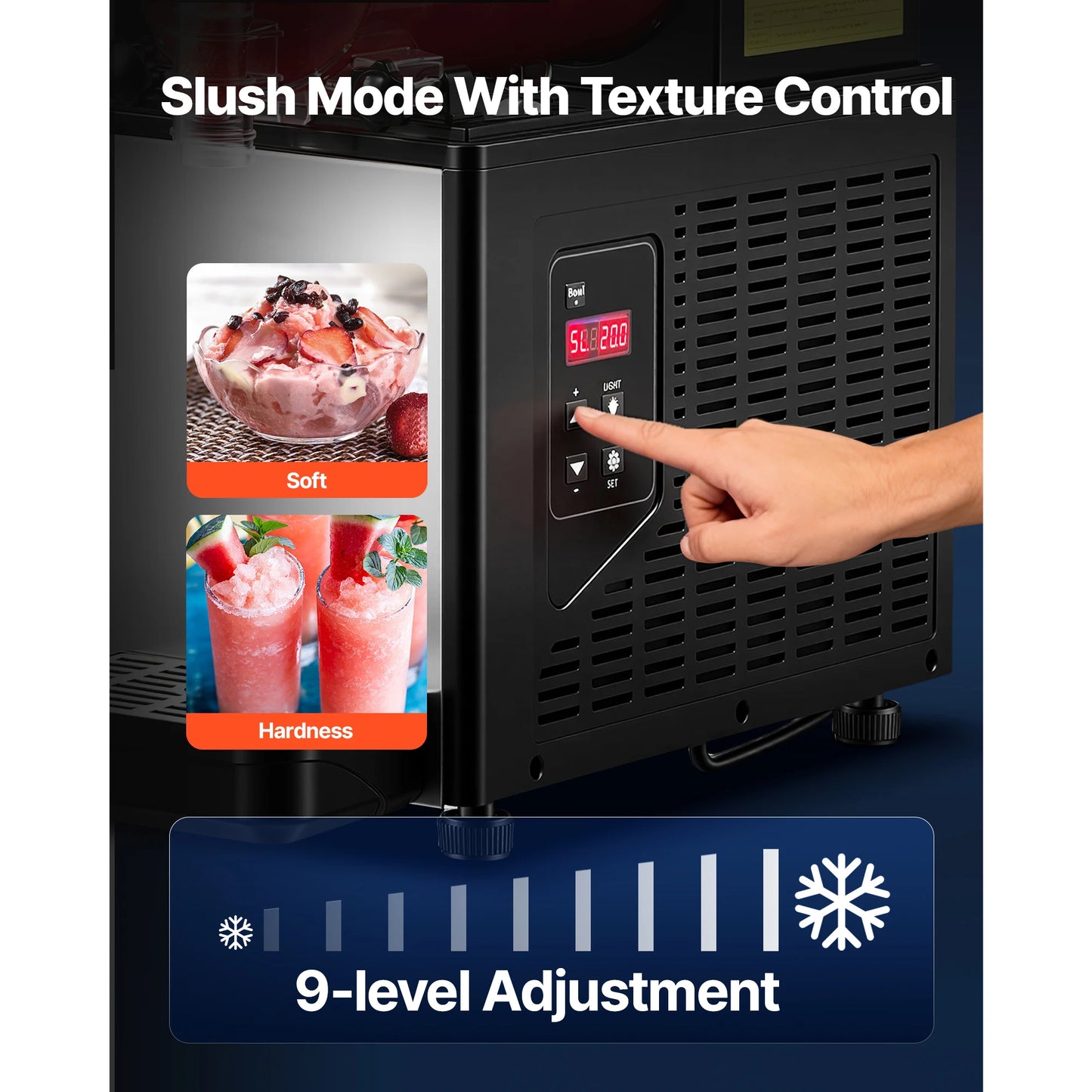 Slushie Machine Commercial Slushy Maker Frozen Drink Maker w/ Self-Cleaning