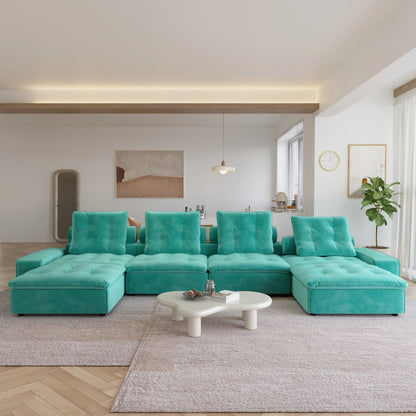 Modular Cloud Sectional Couch Oversized Down Filled Sofa Couches with Chaise Ottoman Adjustable Backrest Couch For Living Room