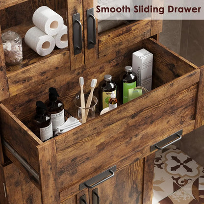 67" Tall Bathroom Storage Cabinet and Tall Cabinet for Living Room