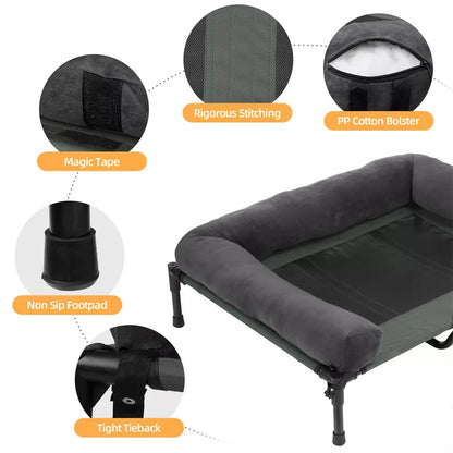 BINGOPAW Outdoor Elevated Dog Bed Cooling Raised Pet Lounger