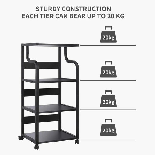 Homfa Mobile Printer Stand Scaner Rolling Cart Home Office Storage Organizer Rack Desk Organizers