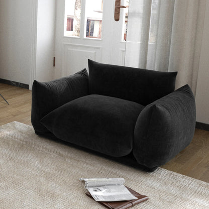 Comfy Chenille Single Accent Chair Deep Seat Couches Mid-Century Sofa 50" Plush Sofas Furniture for Small Spaces Living Room