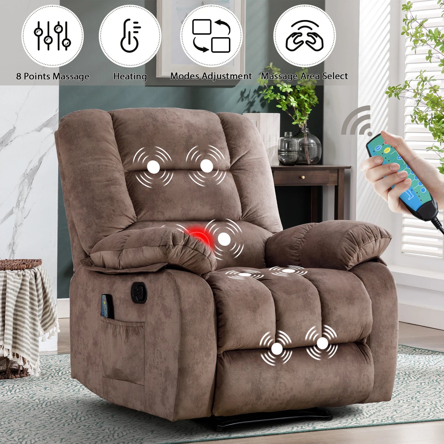 Manual Body Massage With Heating Function Sofa Chair Comfortable Elderly Chair Functional Chair With Storage Bag