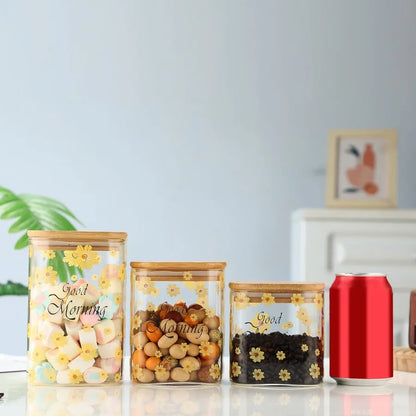 3 Pcs Glass Storage Cans