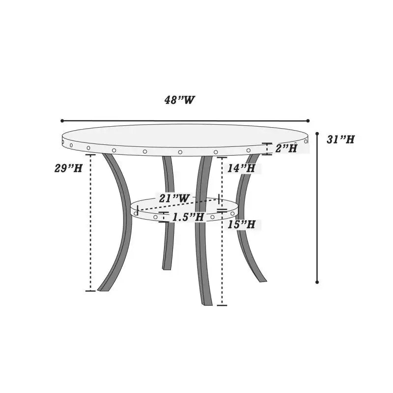 Dining Set with 1 Classic Dining Table & 4x Side Chairs, Round Table