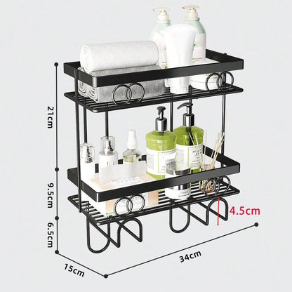 Over The Toilet Storage Shelf, 1-Tier/2-Tier/3-Tier Large Capacity Bathroom Storage Organizer Rack With No Drill Adhesive Hook