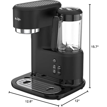 Mr. Coffee 3-in-1 Single-Serve Iced and Hot Coffee/Tea Maker with Blender with Reusable Filter, Scoop, 2 Tumblers, Straws, Black
