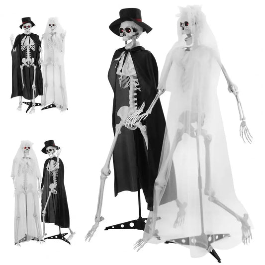 Halloween Bride Groom Skeleton, Simulated Skeleton with Movable Joints