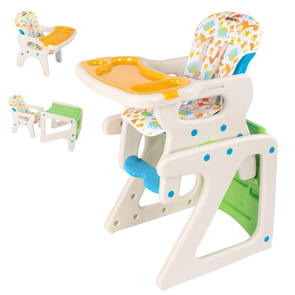 Baby High Chair Foldable  &  2-in-1 with Table Footrest,
