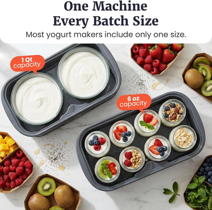 ProBioticPRO Digital Yogurt Maker with Programmable Temperature And Time Control 68-127°F Includes 8 Glass Jars for Kitchen