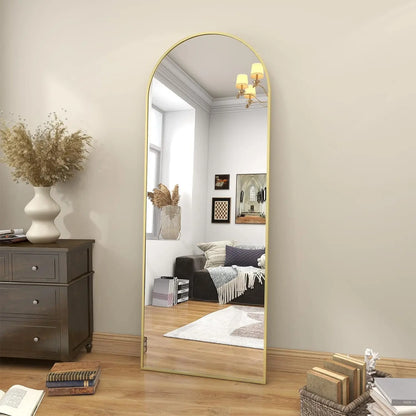 Arch Floor Mirror, Full Length Mirror Wall Mirror Hanging or Leaning Arched-Top Full Body Mirror with Stand for Bedroom